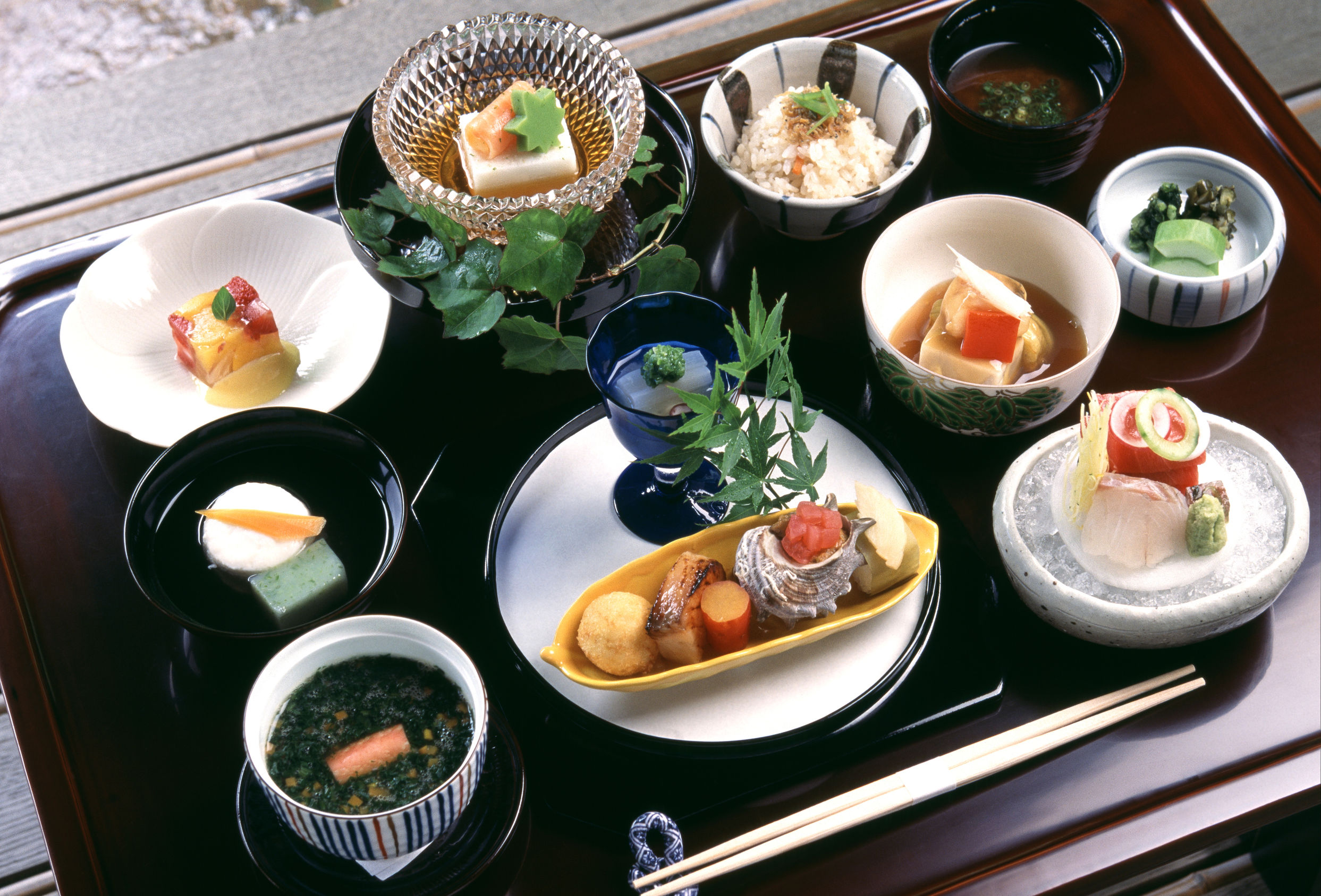 Japan traditional dinner in your ryokan