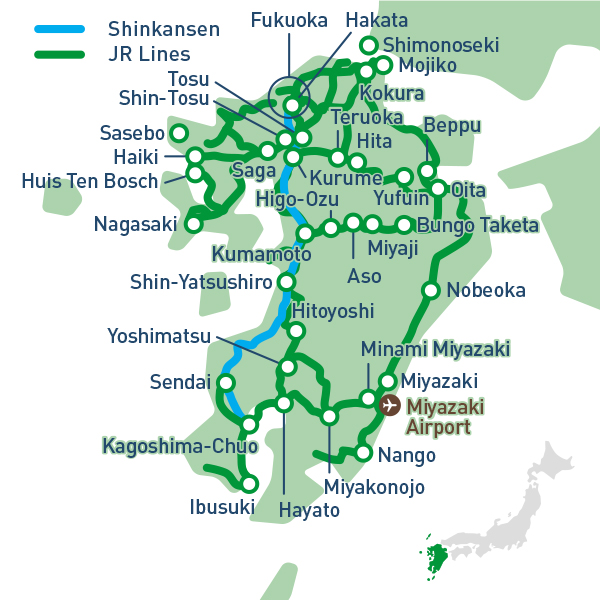 Kyushu area map 