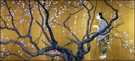 "Yoroboshi" (detail, 1915), famous painting by the Japanese artist Kanzan Shimomura.