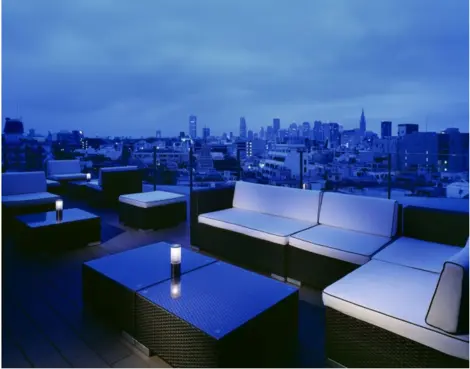 La vue depuis la terrasse du Two rooms