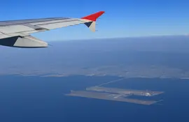 Approaching Kansai International Airport