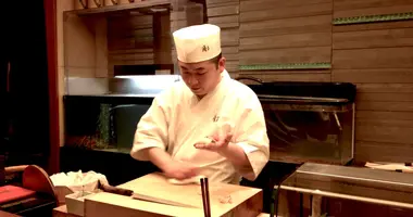The sushiyasan (sushi chef) of Gou restaurant in Fukuoka.