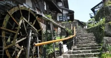 The downtown Magome, paved and steep.