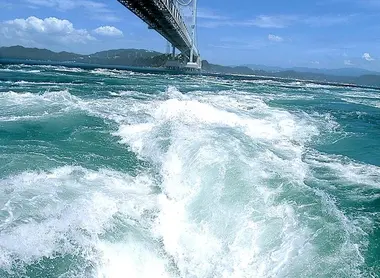 Born from the meeting of the Seto Inland Sea with the Pacific Ocean, powerful eddies form in the Naruto Strait.