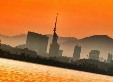 The Fukuoka Tower, in the early morning.