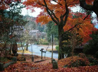 El camino de Nakasendo en el otoño.