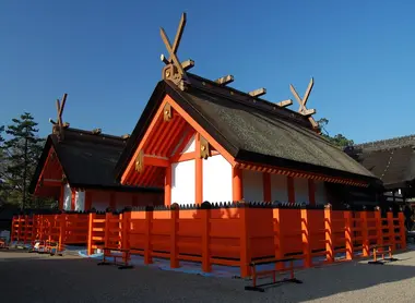 Intérieur du sanctuaire Sumiyoshi Taisha