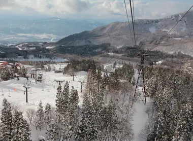 Vue du domaine skiable de Zao depuis un téléphérique