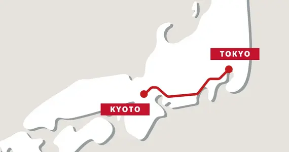 Tokyo to Kyoto itinerary map 